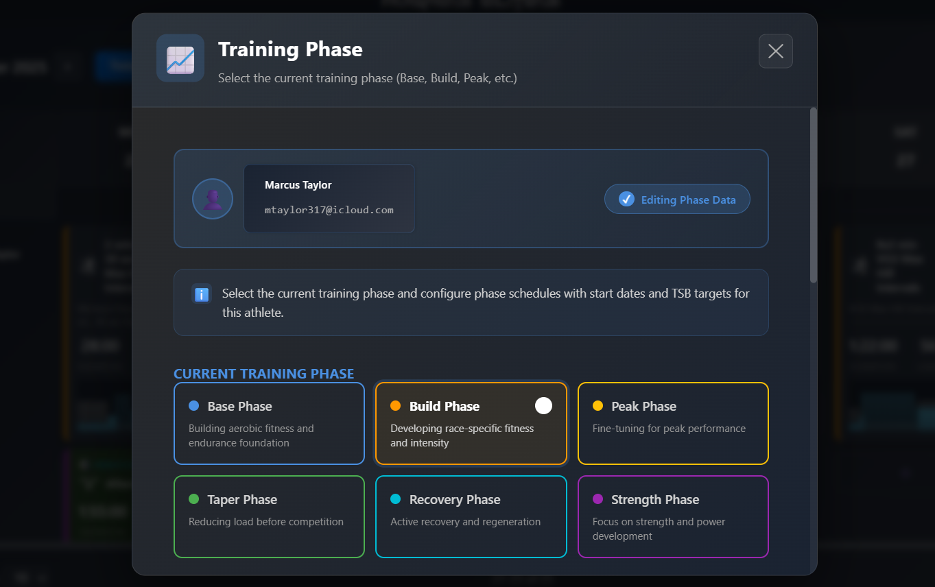 PR Project Training Phase UI